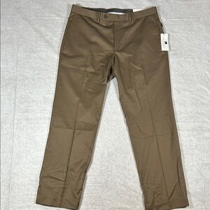 Michael Strahan Collection Mens Tan Dress Pants Flat Front 34x30 NWT